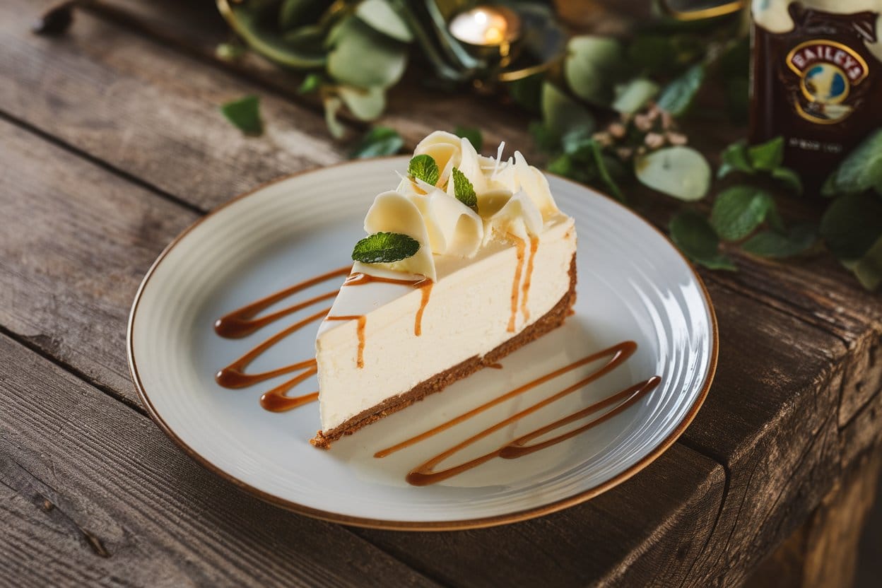No-Bake Baileys and White Chocolate Cheesecake