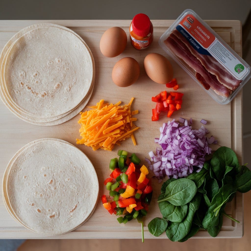 ingredients for Breakfast Burrito Bites