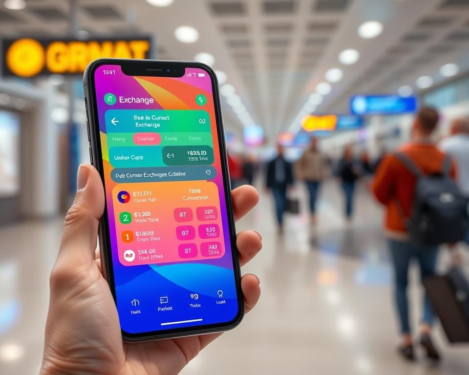 Currency exchange app interface