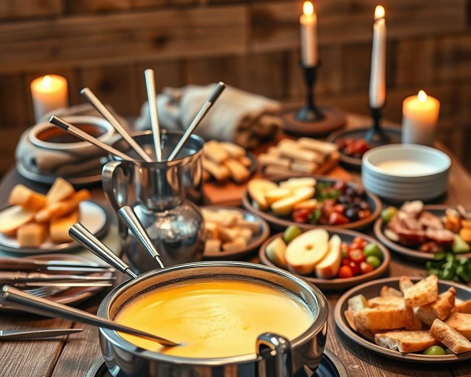 fondue pot setup