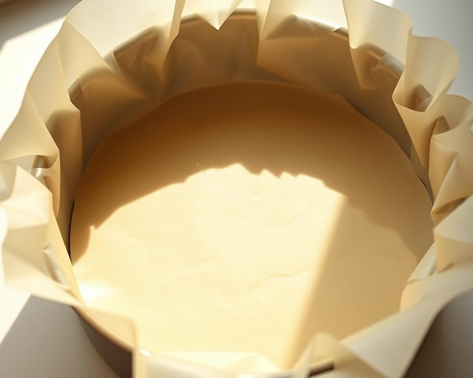 A crisp, clean sheet of baking parchment paper meticulously lining the bottom and sides of a circular cake pan, casting a soft, warm glow under bright, natural lighting. The paper's smooth, unbroken surface creates a pristine foundation, ready to support the moist, spiced carrot cake batter about to be poured in. Subtle shadows along the pan's edges add depth and dimension, while the parchment's slightly translucent quality allows the sheen of the metal pan to subtly peek through, hinting at the delicious baked treat to come. A crisp, clean sheet of baking parchment paper meticulously lining the bottom and sides of a circular cake pan, casting a soft, warm glow under bright, natural lighting. The paper's smooth, unbroken surface creates a pristine foundation, ready to support the moist, spiced carrot cake batter about to be poured in. Subtle shadows along the pan's edges add depth and dimension, while the parchment's slightly translucent quality allows the sheen of the metal pan to subtly peek through, hinting at the delicious baked treat to come.