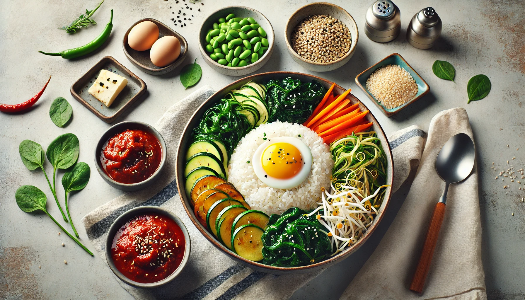 Essential Ingredients for Bibimbap with Gochujang Sauce