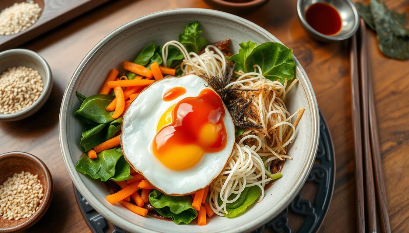 bibimbap with gochujang sauce