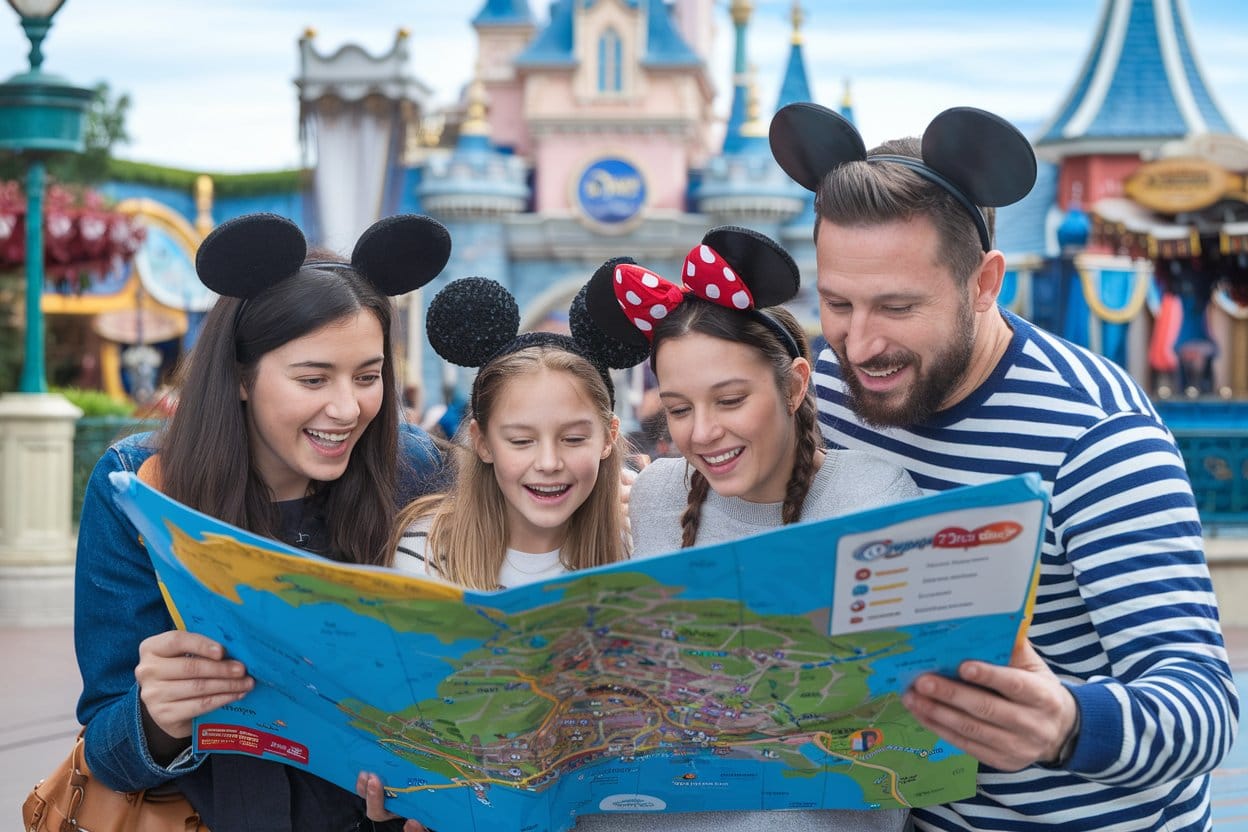 looking at a map of Disneyland Paris